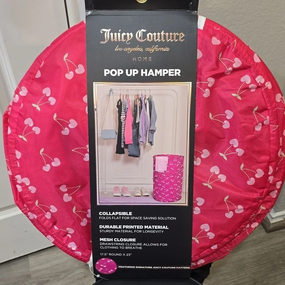 Juicy Couture Home Heart Cherry Pattern Pop-Up Hamper